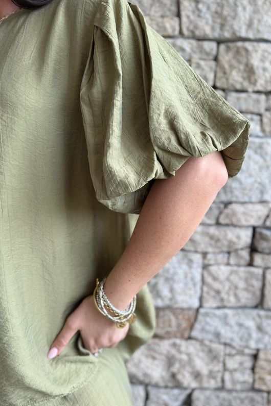 Randles Puff Sleeve Blouse Olive
